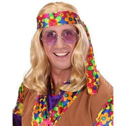 Perruque hippie blonde homme années 60 - WIDMANN - Accessoire de déguisement - Adulte