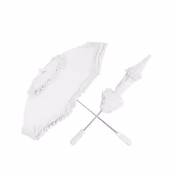 Ombrelle Belle Époque - WIDMANN - Accessoire de déguisement en tissu blanc
