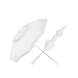 Ombrelle Belle Époque - WIDMANN - Accessoire de déguisement en tissu blanc