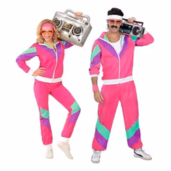 Déguisement survêtement - WIDMANN - Fuchsia années 80 - Veste et pantalon - Mixte - Adulte