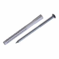 Cheville longue nylon + vis tête fraisée Idéal brique alvéolaire - 100% nylon pour une très bonne résistance aux intempéries  ...