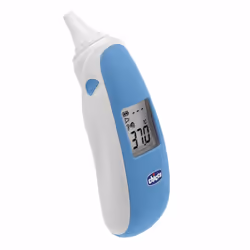 Chicco Comfort Quick, Thermomètre à distance, Bleu, Blanc, Oreille, Boutons, CE, 1 pièce(s)