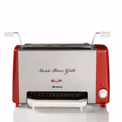 Ariete 00C073000AR0, Rouge, Acier inoxydable, Rectangulaire, Rotatif, 290 x 170 mm, 1 zone(s), 1300 W
