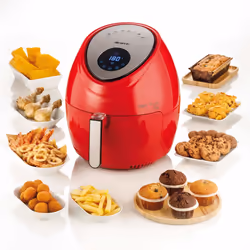 Ariete 4618/01 Unique 5,5 L Autonome 1800 W Friteuse d’air chaud Rouge, Acier inoxydable