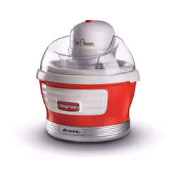 Ariete 00C064300AR0, Sorbetière traditionnelle, 1,5 L, 30 min, 1 bols, Acier inoxydable, Rouge, Blanc