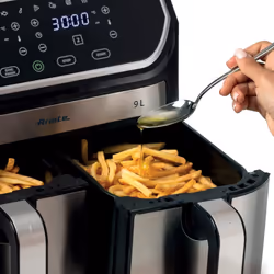 Ariete 4625/00 Double 9 L Autonome 2100 W Friteuse d’air chaud Noir, Argent