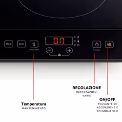 Ariete 1998/00 Noir Comptoir 58 cm Plaque avec zone à induction 2 zone(s) - Vue supplémentaire 2