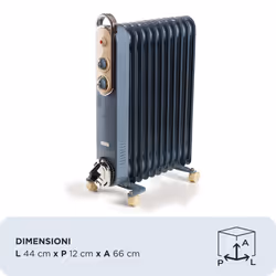 Ariete Vintage Line 8252/05 Intérieure Bleu clair 2500 W Chauffage électrique à bain d’huile - Vue supplémentaire 2