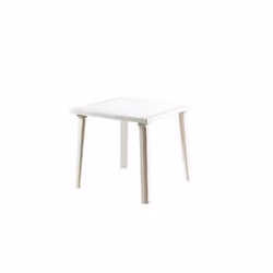 Table d'exte'rieur weekend en polypropyle'ne avec finition blanche brillante 80x80x72 cm