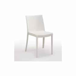 Chaise empilable Perla en polypropyle'ne blanc avec pieds antide'rapants cm 47x55x82 h pour inte'rieur et exte'rieur