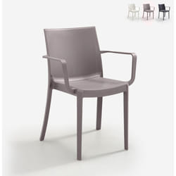 Bica - Chaise empilable Victoria en polypropyle'ne anthracite avec accoudoirs et pieds antide'rapants cm 58x55x82 h pour inte'rieur et exte'rieur