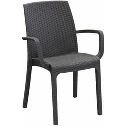 Extrait de chaise chaise bars extérieurs et restaurants en osier tissé avec des accoudoirs américains DarkGray - DarkGray