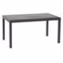 Table de jardin extérieure 150x90cm en rotin polypropylène Houston - Blanc