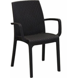 Extrait de chaise chaise bars extérieurs et restaurants en osier tissé avec des accoudoirs américains Maroon - Maroon
