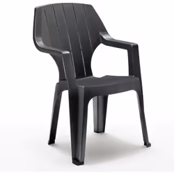 Bica - Modèle de fauteuil en résinehaute anthracite