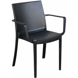 Chaise de fauteuil extrêmement empilable dans des pubs à barres en polypropylène avec des accoudoirs victoire Black