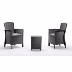 Carrefour 8003723491218, Gris, Résine, 2 siège(s), 39 cm, 39 cm, 46 cm