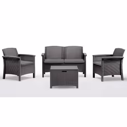 Carrefour 8003723491676, Gris, Résine, 4 siège(s), 60 cm, 55 cm, 41 cm