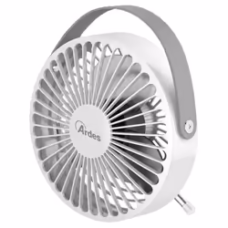 Ardes AR5F03, Ventilateur à lame domestique, Gris, Blanc, Table, 10 cm, IPX0, USB