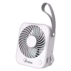 Ardes AR5F03BT, Ventilateur à lame domestique, Gris, Blanc, Table, 10 cm, Batterie, USB, 2 W