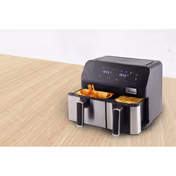Ardes ARFRYA03D friteuse Double 9 L Autonome Friteuse d’air chaud Noir, Acier inoxydable
