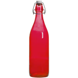 Bormioli Rocco - Bouteille à limonade avec son bouchon mécanique 1 l rouge