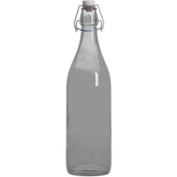 Bormioli Rocco - Bouteille à limonade avec son bouchon mécanique 1 l gris fumé