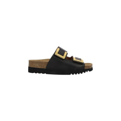 Mules Femme - SCHOLL - MONTEREY 2 STRAPS - Talon plat - Cuir noir - Bout rond
