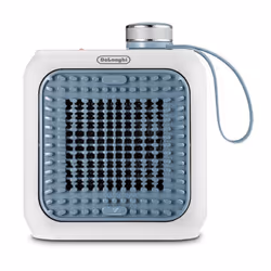 De’Longhi HFX10B03.LB, Chauffage de ventilateur électrique, Vitrocéramique, Intérieure, Bureau, Bleu, Gris, Rotatif