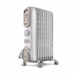 De’Longhi V550918T.WB, Chauffage électrique à bain d’huile, Intérieure, Sol, Blanc, 1800 W, 230 -240 V