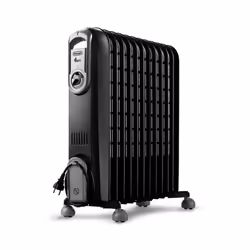 De’Longhi V551225.BG, Chauffage électrique à bain d’huile, Huile, 1,38 m, Intérieure, Sol, Noir