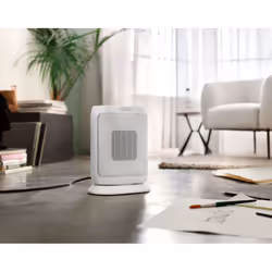 De’Longhi HFXR40T20WB, Chauffage de ventilateur électrique, Vitrocéramique, 24 h, 1,5 m, Intérieure, Mur