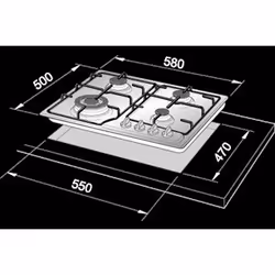 De’Longhi YBF 46 ASV plaque Blanc Intégré Gaz 4 zone(s)