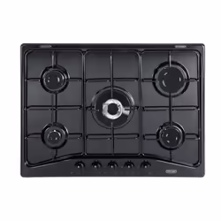 De’Longhi YNF 57 ASV, Noir, Intégré, 68 cm, Gaz, Émaillé, 5 zone(s)