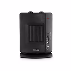 De’Longhi DCH7032.B, Chauffage de ventilateur électrique, Vitrocéramique, Intérieure, Sol, Noir, Rotatif