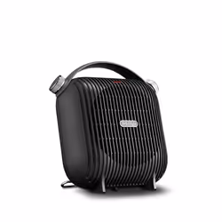 De’Longhi HFS30C24.DG, Chauffage de ventilateur électrique, Vitrocéramique, IP21, Intérieure, Bureau, Sol, Table, Noir