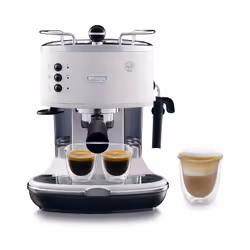 De’Longhi ECO 311.W, Machine à expresso, 1,4 L, Café moulu, 1100 W, Noir, Acier inoxydable, Blanc