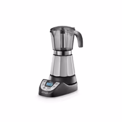 De’Longhi Alicia Plus EMKP 63.B, Cafetière moka électrique, 0,25 L, Café moulu, 450 W, Noir, Argent