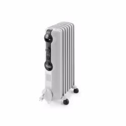 De’Longhi TRRS 0715, Chauffage électrique à bain d’huile, Huile, Intérieure, Sol, Blanc, Boutons, Rotatif