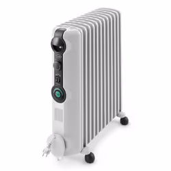 De’Longhi TRRS 1225C, Radiateur, Huile, Intérieure, Sol, Blanc, Boutons, Rotatif