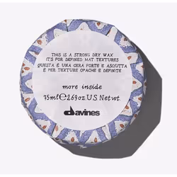 Davines More Inside This Is A Strong Dry Wax 75 ml, Cire capillaire, 75 ml, Unisexe, Tous types de cheveux, Vase, Fixation