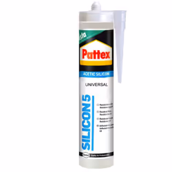 Pattex silicone universelle transparente 280ml. Mastic de silicone acétique. Idéal pour sanitaires, plateaux de douche, baign ...