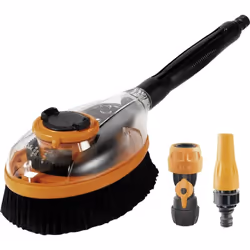 description Brosse de lavage douce avec mécanisme pivotant fonctionnant à l'eau, avec raccord de tuyau Ø 12,5 (pouce) et 15 m ...