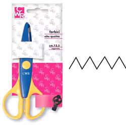 CWR FORBICI ZIG-ZAG CM.13 5, Enfant, Découpe de forme, Unique, Bleu, Jaune, Acier, Ciseaux pour loisirs créatifs