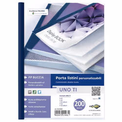 SEI Rota Uno TI, Bleu, Polypropylène (PP), 200 pochettes, Portrait, A4, Reliure à l'anglaise