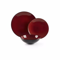 Service complet - service de table Excelsa - 65434 - Japan Service de vaisselle 18 pieces Stoneware rouge et noir