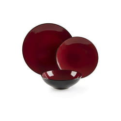Service complet - service de table Excelsa - 65434 - Japan Service de vaisselle 18 pieces Stoneware rouge et noir