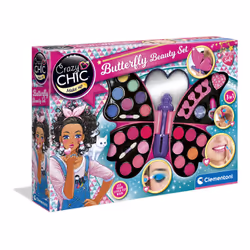 Clementoni Crazy Chic Butterfly beaty set 4 in 1, Kit de maquillage pour enfants, 6 an(s), Plastique