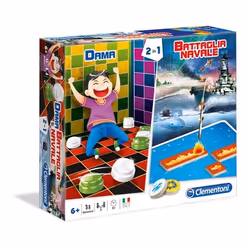 Clementoni BATTAGLIA NAVALE DAMA, 2-en-1, Enfants et adultes, Garçon/Fille, 6 an(s), 15 min, Italien