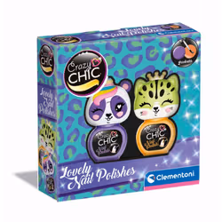 Clementoni Crazy Chic Vernis à ongles - Lovely Animals, Kit de manucure pour enfants, 8 an(s), Multicolore